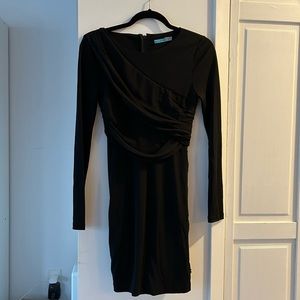 Alice + Olivia Ruched/Drape Detail Long Sleeve Mini Dress